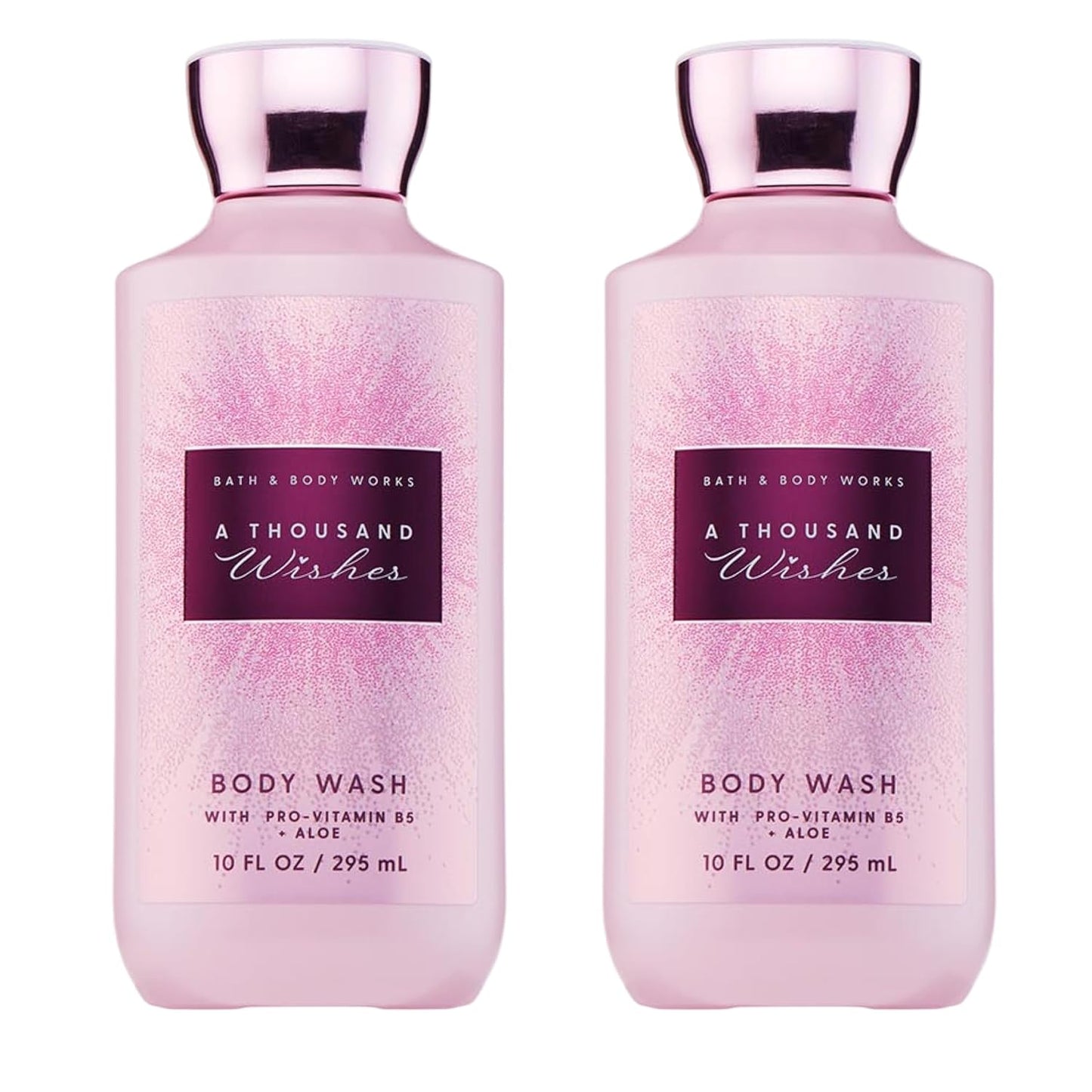 Bath & Body Works A Thousand Wishes Body Wash, Nourishing Cleanser with Pro-Vitamin B5 & Aloe, Prosecco & Peony Scent, Gentle for Daily Use, 10 fl oz - 2 Pack