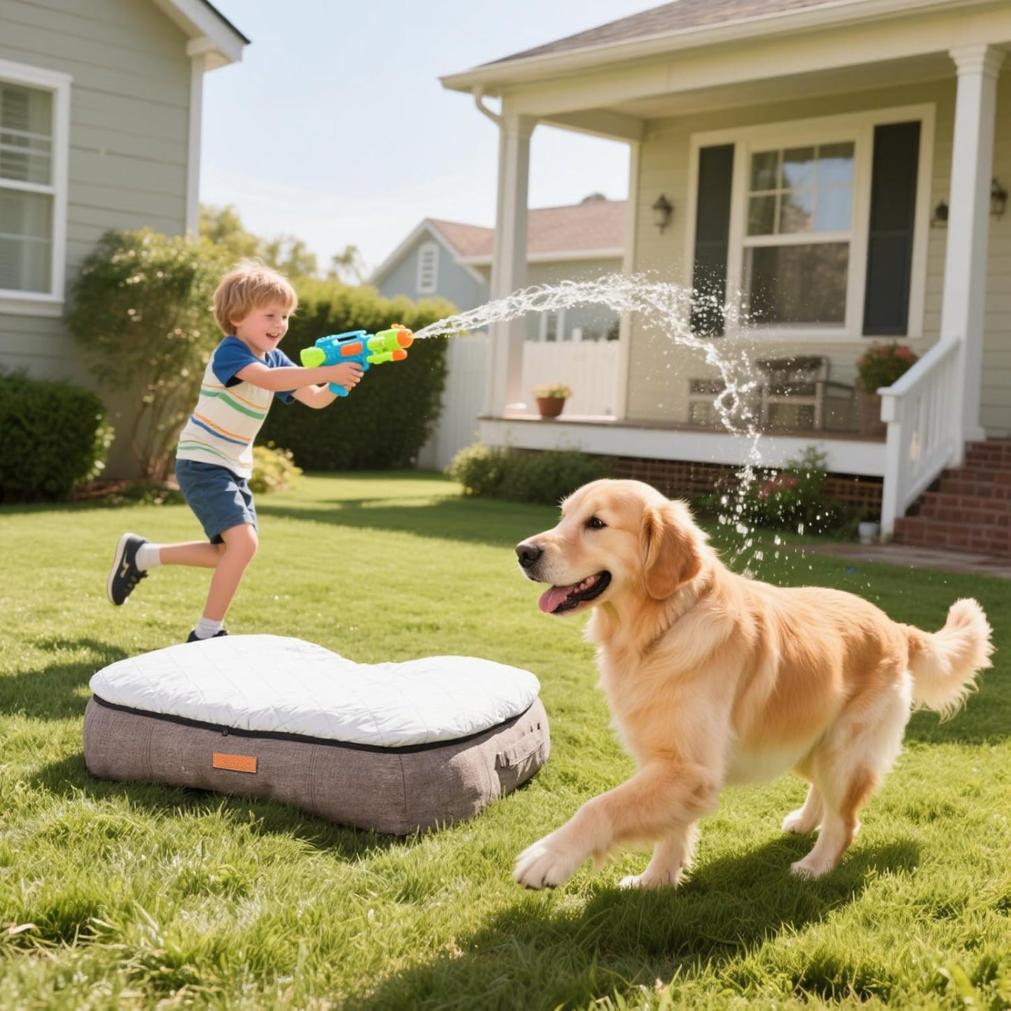 Ultra-Luxury Dog Bed, Comes with Two Kinds of Removable Cushions, Warm in Winter and Cool in Summer, Wear-Resistant and Tear-Resistant Supportive Pet Sofa with Non-Slip Bottom, 35inch