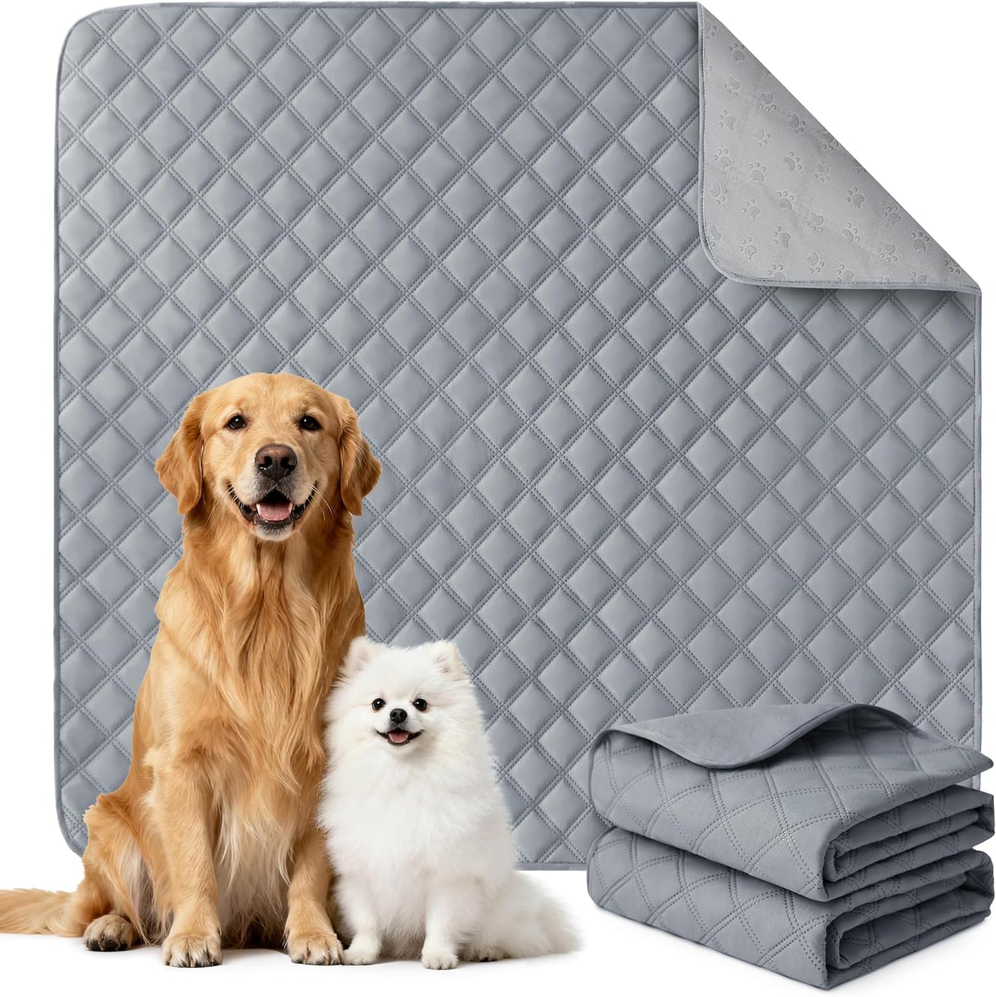Eterish Reusable Washable Pee Pads for Dogs Small/Large/Extra Large 18'' x 24'' 2 Pack, Absorbent Pet Puppy Dog Training Pads Non-Slip, Waterproof Whelping Potty Pads for Dogs Leak-Proof
