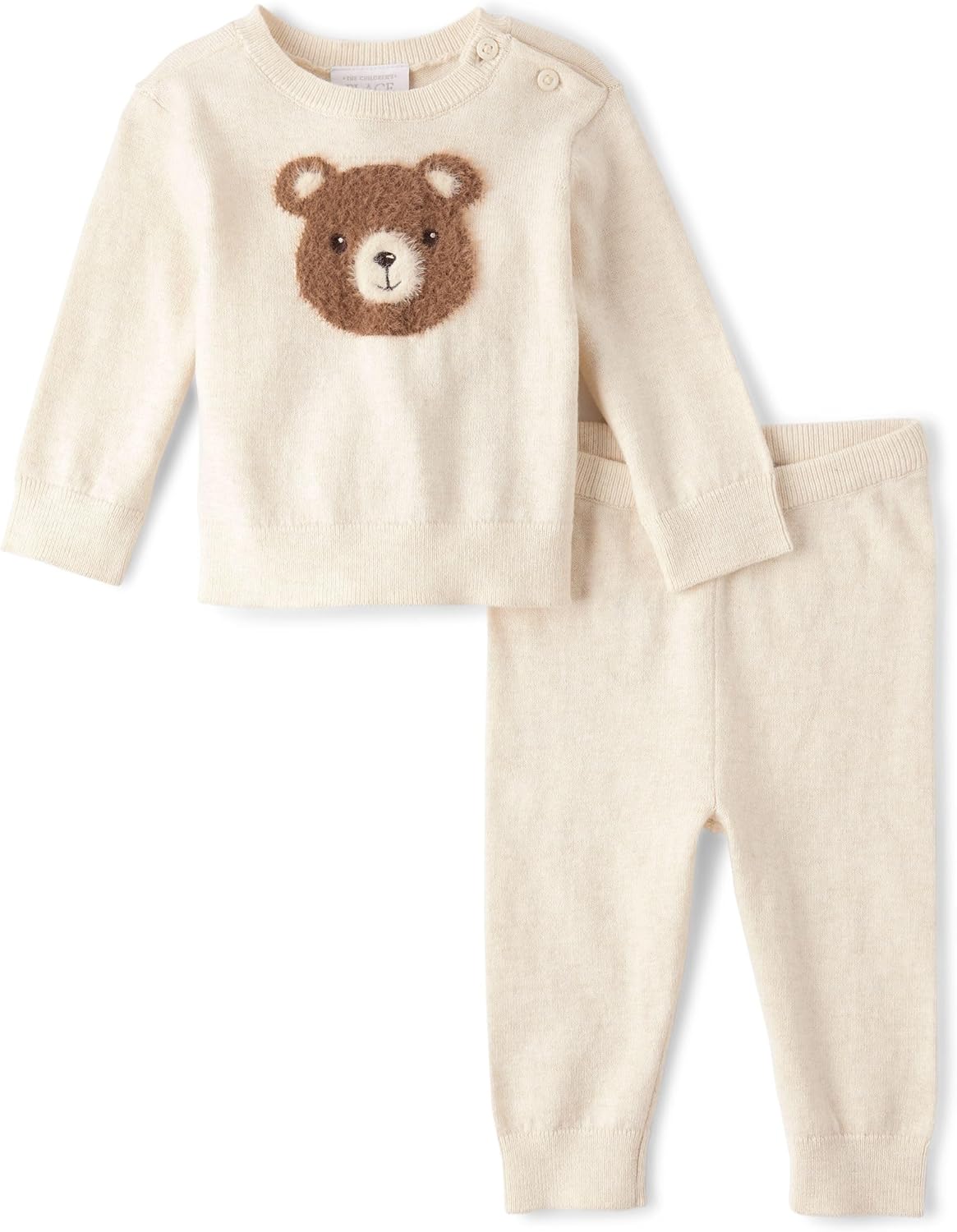 The Children's Place Baby Boys' And Newborn Long Sleeve Sweater and Pants, 2 Piece Playwear Set