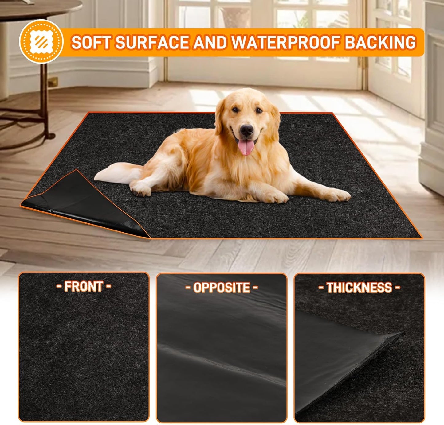 MODIGT Dog Crate Pad Liner for Kennel Training, 29"×48" Under Pet Cage Mat Absorbs,Waterproof,Non-Slip,Washable Puppy Pee Pad to Protect Floors(Charcoal)