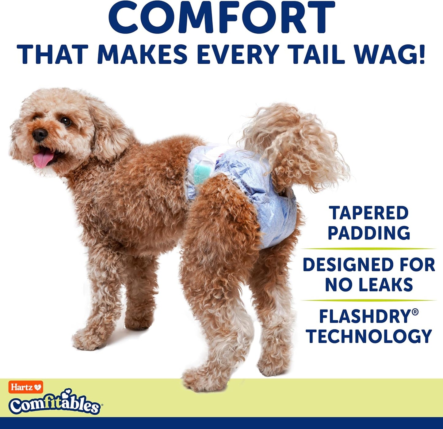 Hartz Disposable Dog Diapers, Size M 32 count, Comfortable & Secure Fit, Easy to Put On