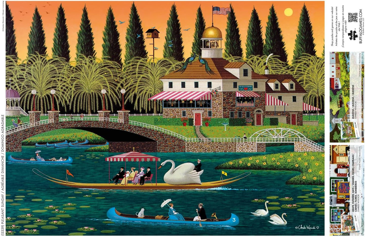 Buffalo Games – Pleasant Sunday – Charles Wysocki – 1000 Piece Jigsaw Puzzle  Colorful Puzzle for Adults – Precision-Cut Pieces, Beautiful Artwork, and Hours of Relaxing Fun