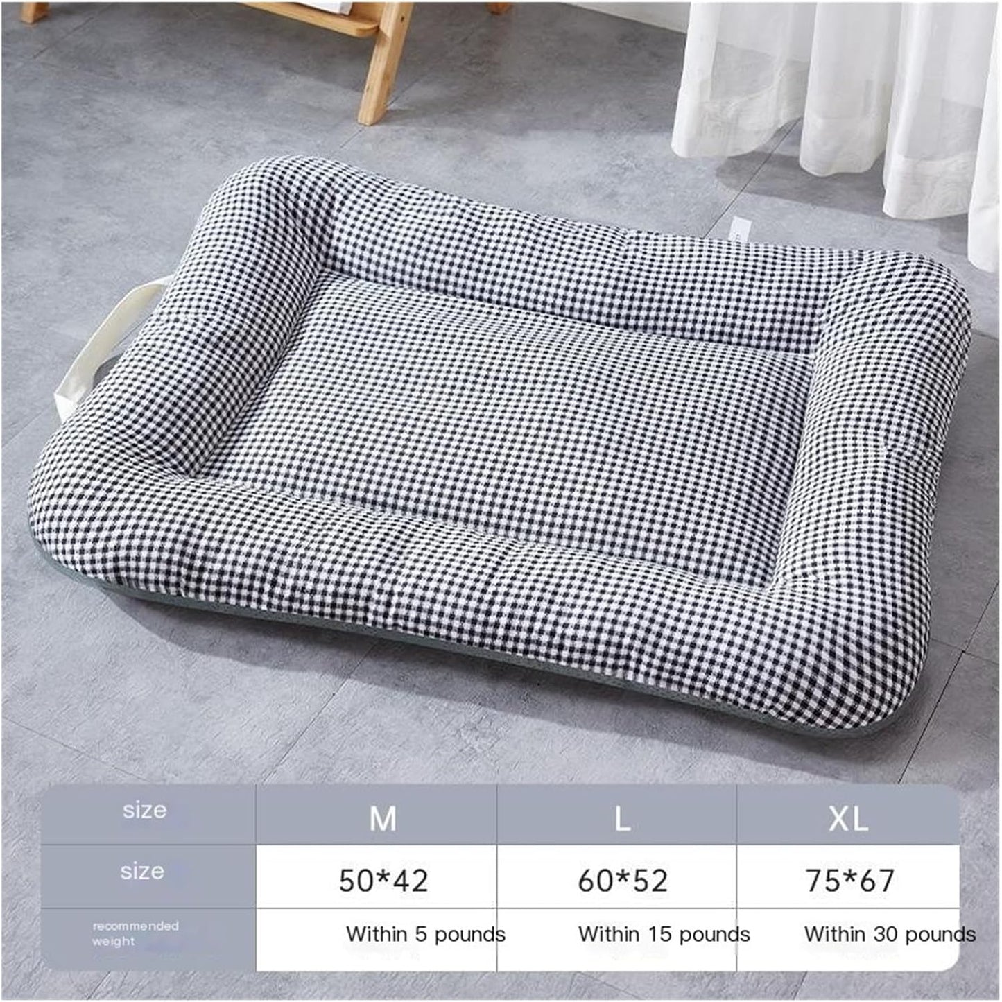 Dog Kennel, Spring and Summer pet, Non-Removable and Washable, Small and Medium-Sized Dog Bed, Teddy ice Silk Cotton(M,Blackandwhite)