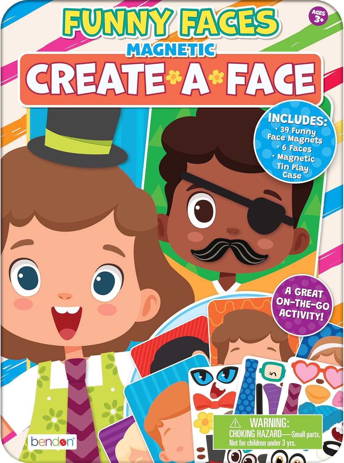 TS Shure by Bendon Create Funny Faces Magnetic Activity Tin with Illustrated Magnet Sheets and Playcard 50261