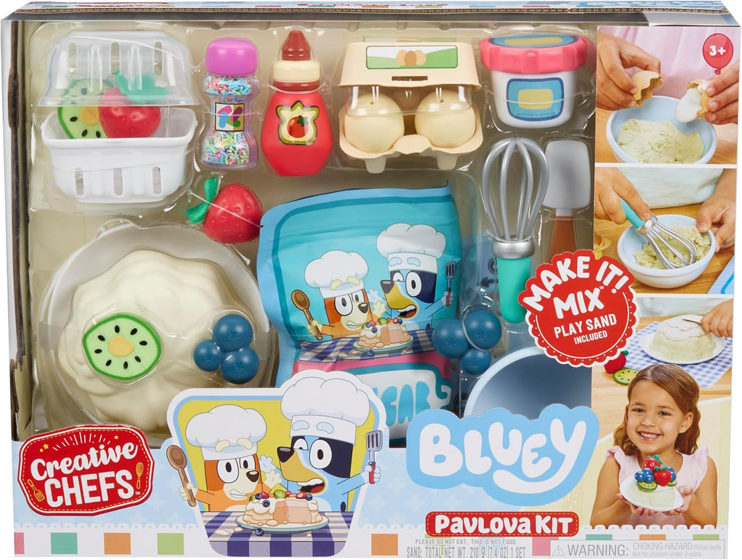 Little Tikes Creative Chefs Bluey Pavlova Kit with 15 Accessories, Pretend Play Cooking Set, for Boys and Girls Ages 3+ Years