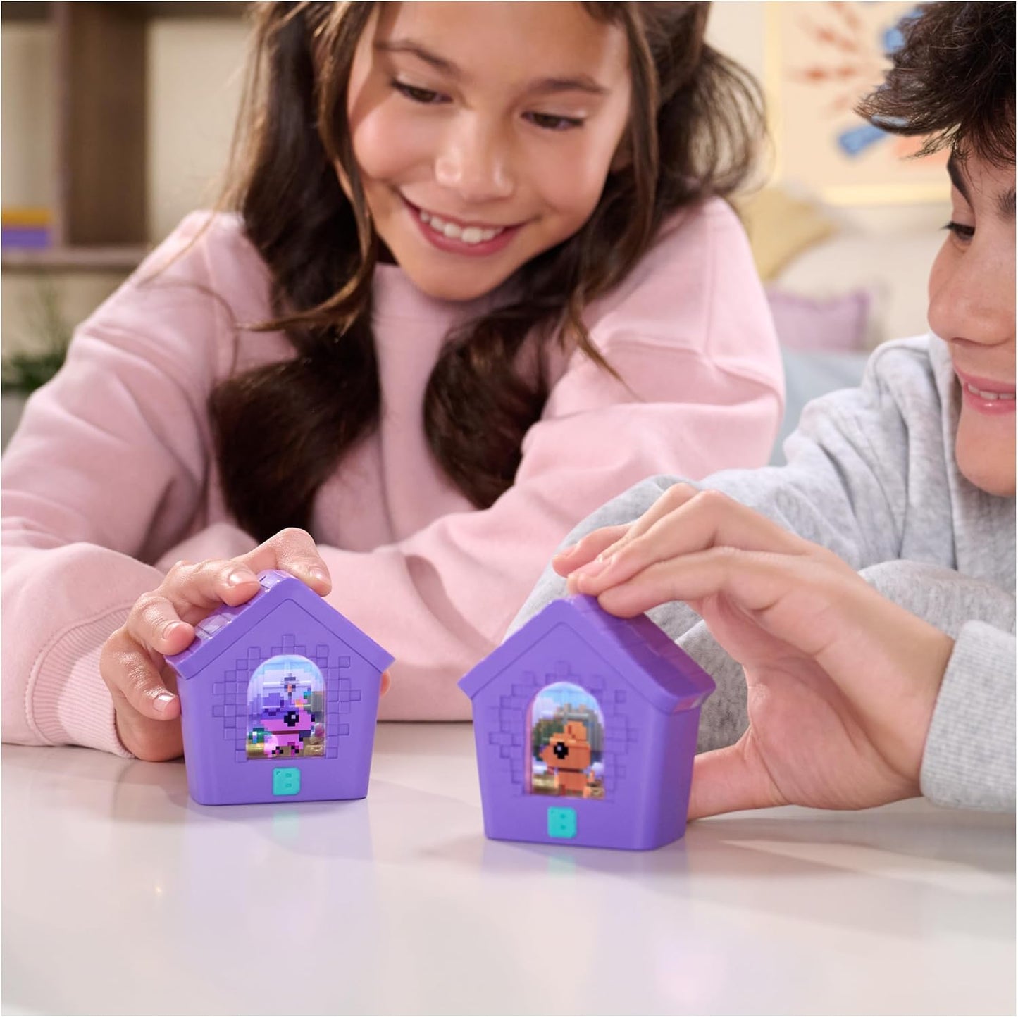 BITZEE, Doghouse Interactive Toy with 15 Puppies Inside, 3D Playroom, Great for Easter Gifts, Digital Pet Reacts to Touch