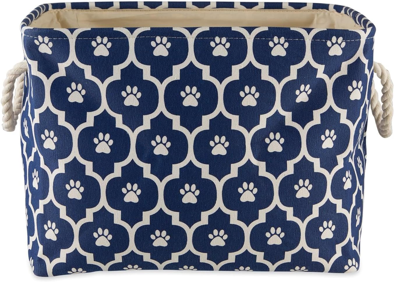 Bone Dry Pet Storage Collection Lattice Paw Print, Nautical Blue, Large Rectangle
