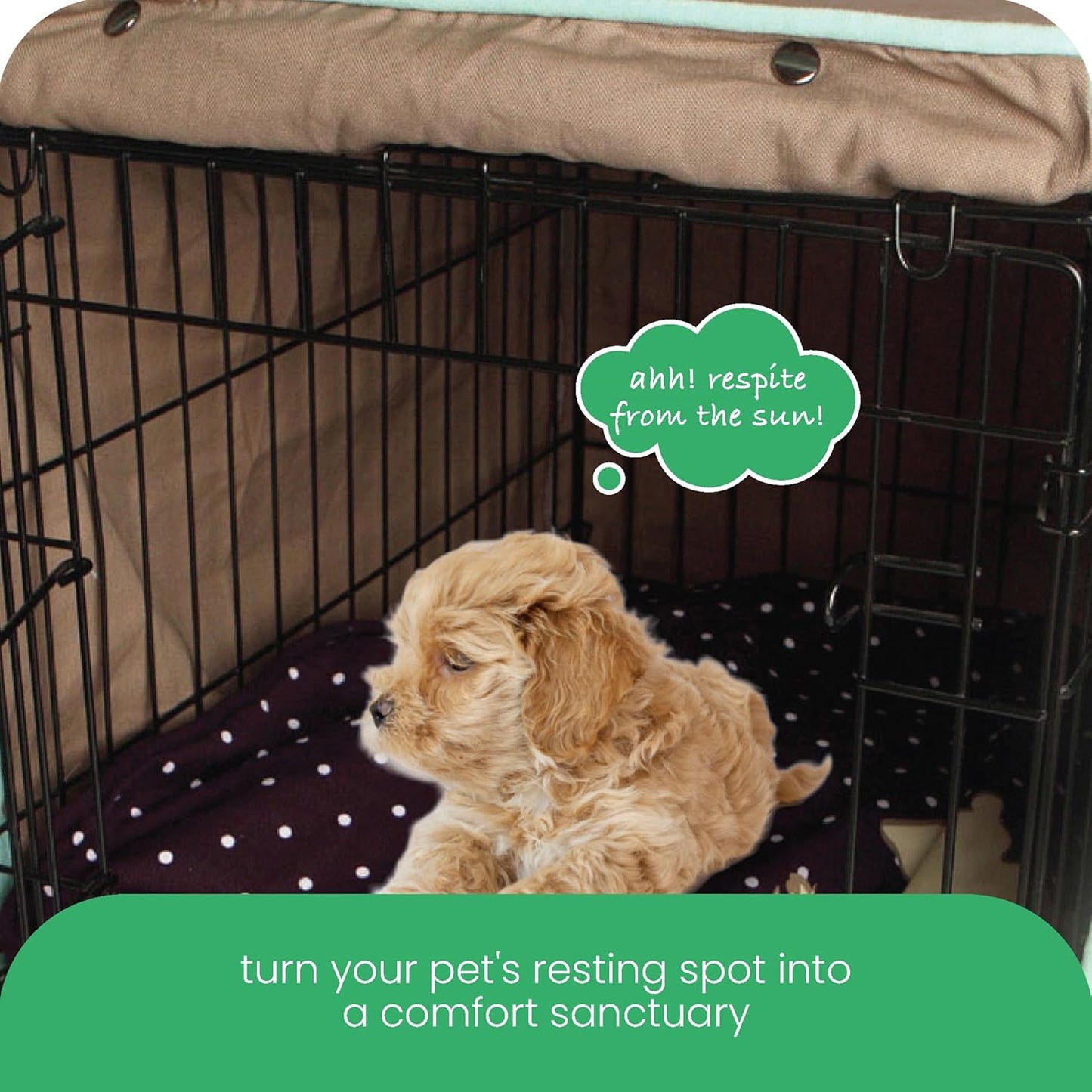Molly Mutt Wild Horses Dog Crate Cover, 100% Cotton Canvas Cover with 2 Roll-Up Panels, Ideal for Dog or Cat Crate, Durable, Washable, and Free of Harmful Chemicals, 42" x 28" x 31"