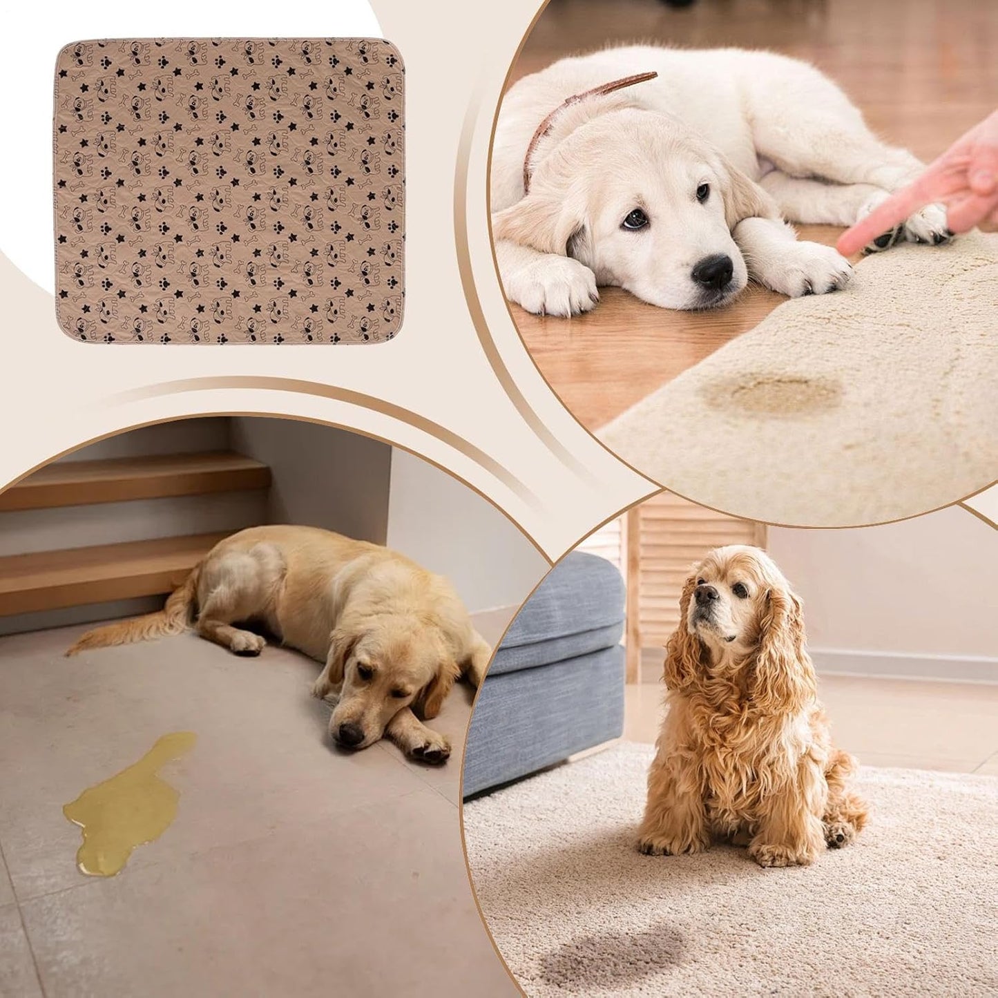 Pet Training Pad - Washable Reusable Mat for Daily Pet Care, Absorbent Layer Design with Non-Slip Waterproof Base, Puppy Pee Pad for Home Hygiene, Indoor Floor, Bedding and Travel Comfort Use