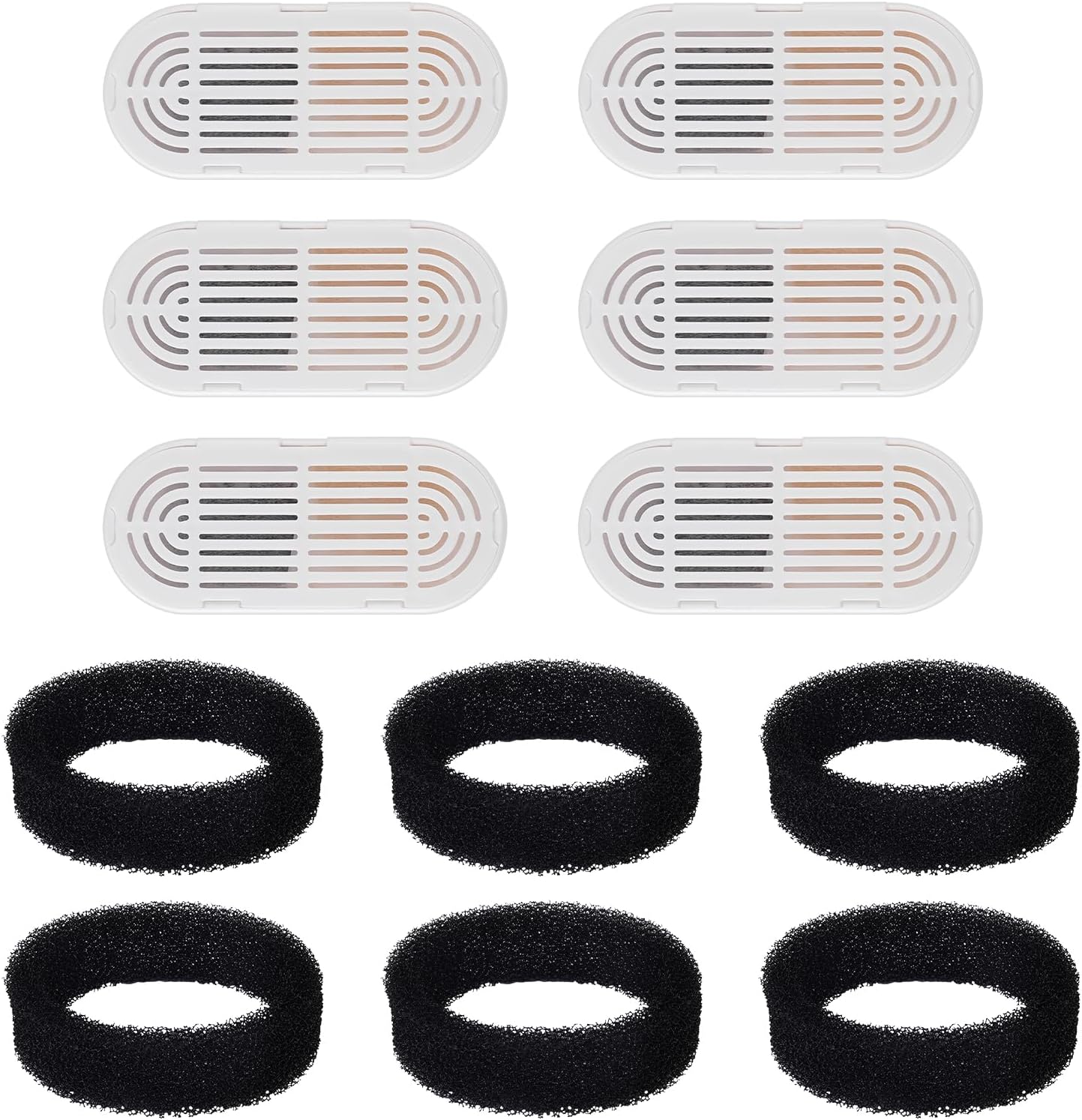 Cat Water Fountain Filters, 6 Pack Cat Water Fountain Filters 108oz/3.2L Pet Water Fountain for Cats/Dogs Inside, White
