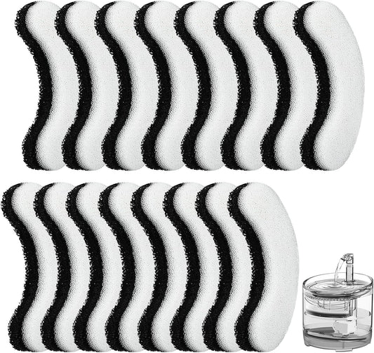 16 Pieces Cat Water Fountain Filters, Water Fountain Filters Replacement for Cat，Water Fountain Fit for Clear Fountain Perfect for NPET WF050 & WF100，Dog Dispenser (16PCS)