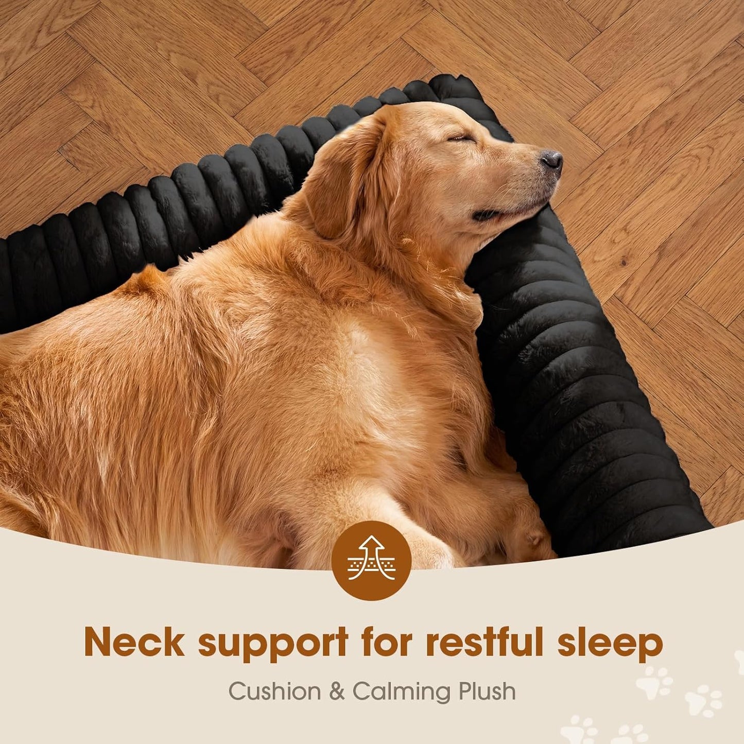 Elevated Dog Bed with Removable Bolster Cushion Mat, Raised Pet Cot for Large Sized Dogs with Breathable & Washable Mesh, Indoor & Outdoor Pet Hammock with Skid-Resistant Feet.