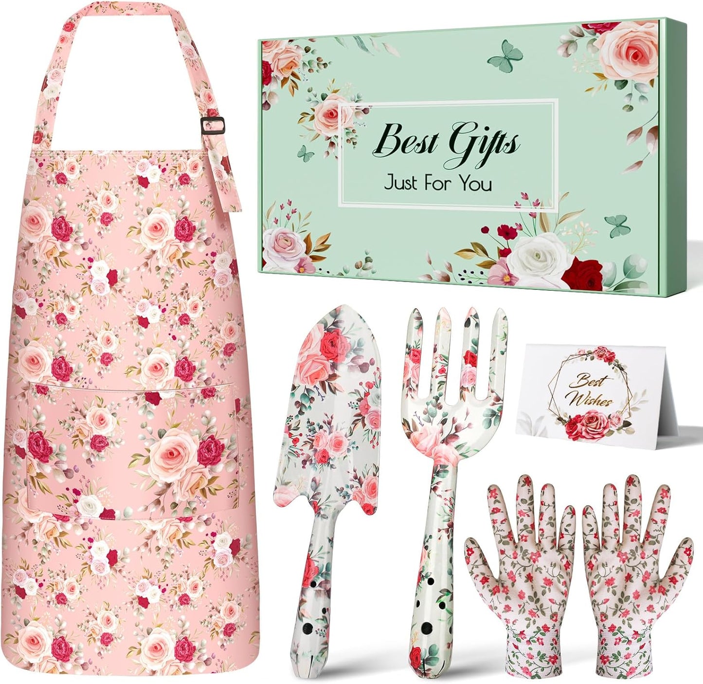 Gardening Gifts for Women, Gardening Supplies Garden Tools with Hand Fork Trowel Gloves Apron, for Mom Women Grandma, Valentine's Day for Her, Christmas Birthday Present