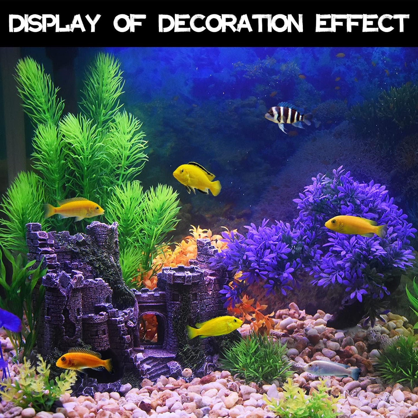 Aquarium Decorations- Castle Fish Tank Bubbler Decorations for Aquatic Pets to Breed Play and Rest Fish Decorations for Tank