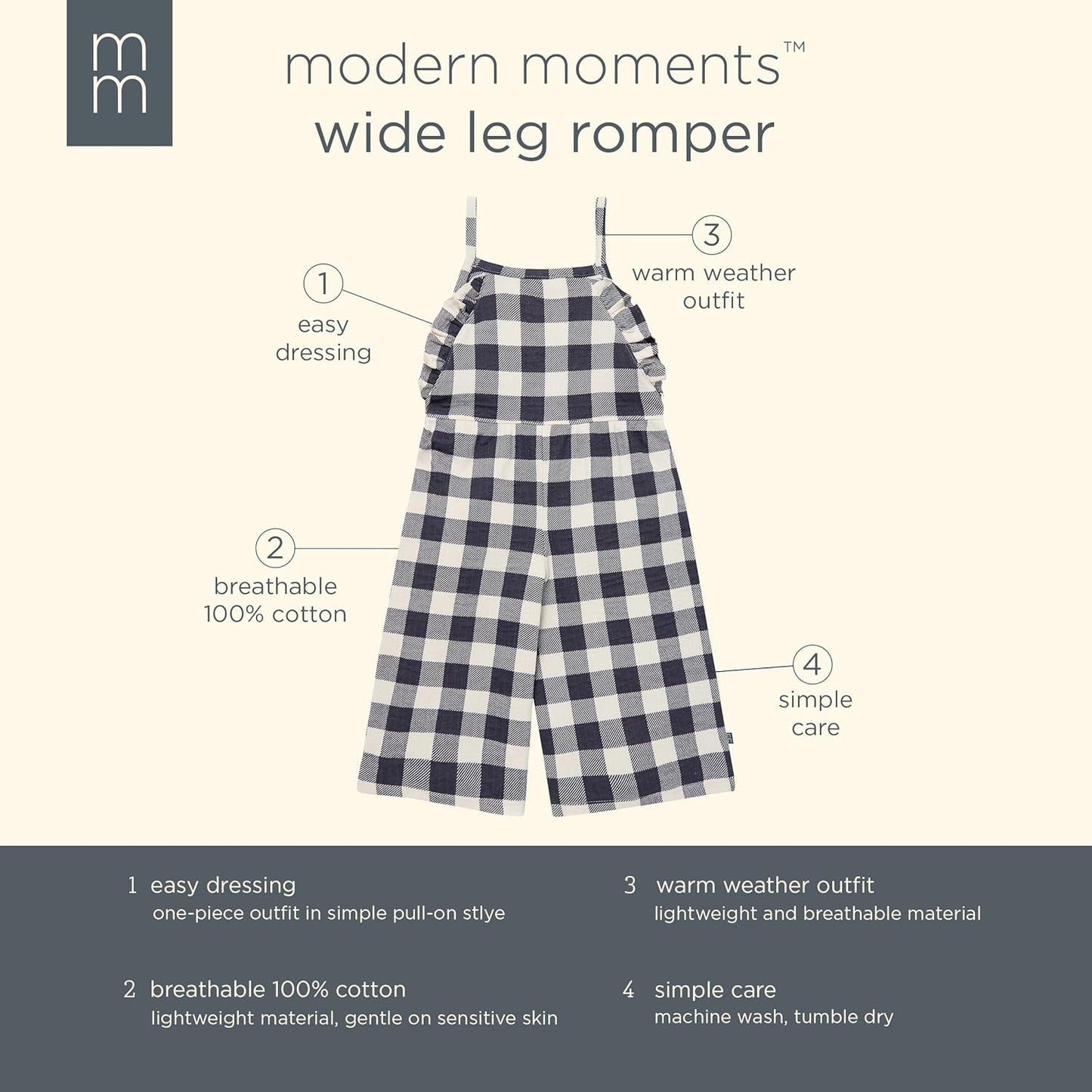 Modern Moments by Gerber Baby Girls' Ruffle Wide Leg Romper