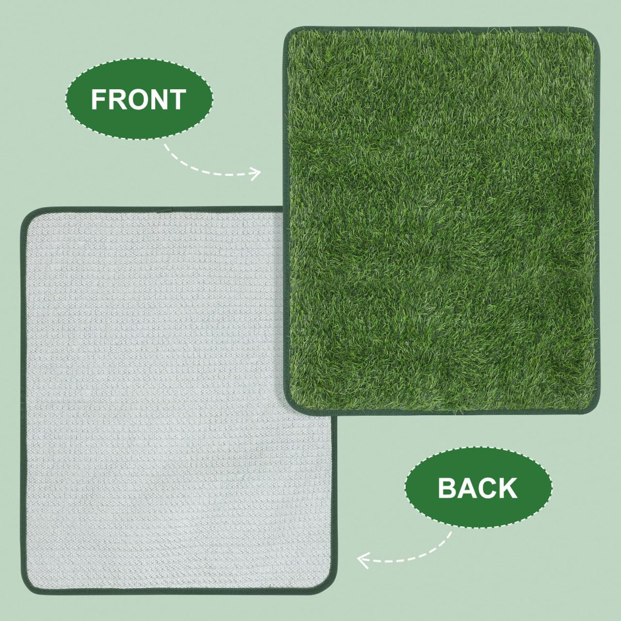 POPETPOP Reusable Dog Grass Pee Pad 23X18 Inch Artificial Lawn Mat for Indoor Outdoor Puppy Training Small Pets