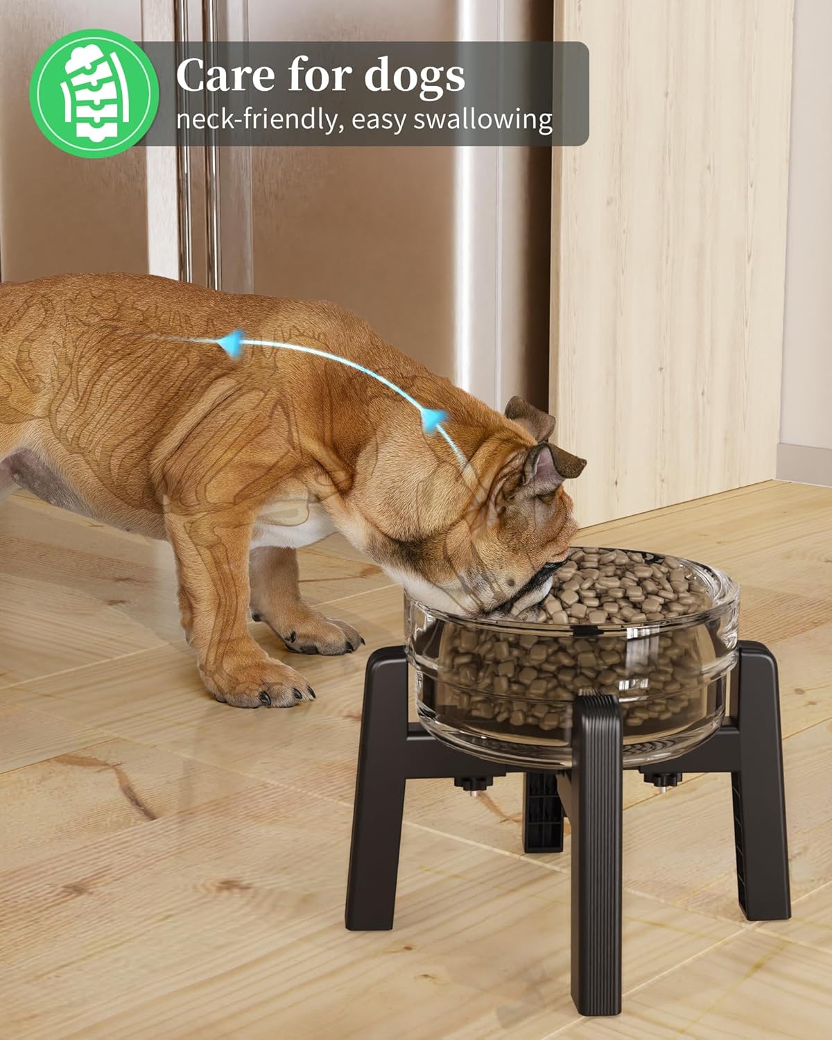 CZPET Elevated Dog Bowl Stand, Stand Only, Width Adjustable, Lifted Raised Dog Food & Water Feeder Stand for Large Bowls