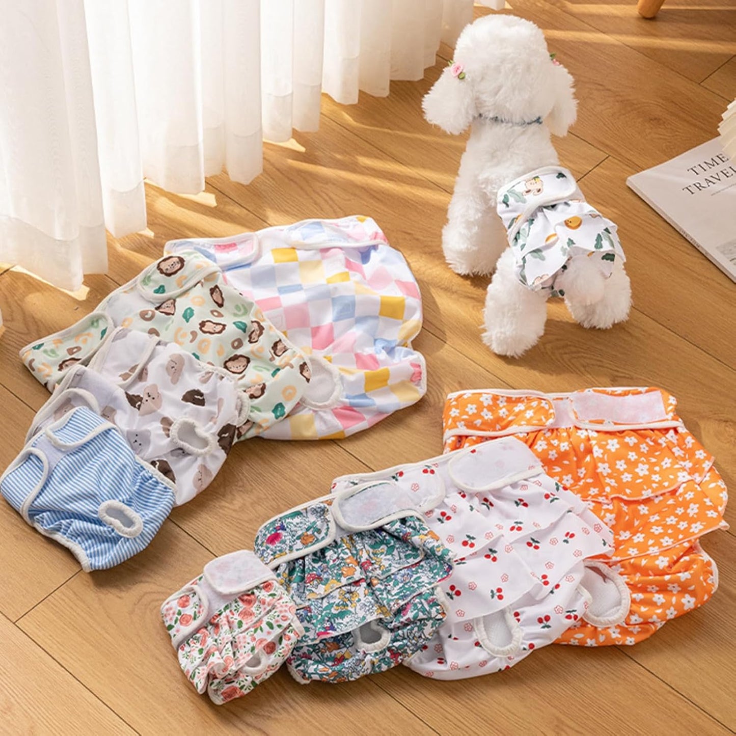 Dog Physiological Pants Girls Dog Diapers Washable Multi-Type for Girls Dogs Comfortable Reusable Girls Dog Belly Wraps