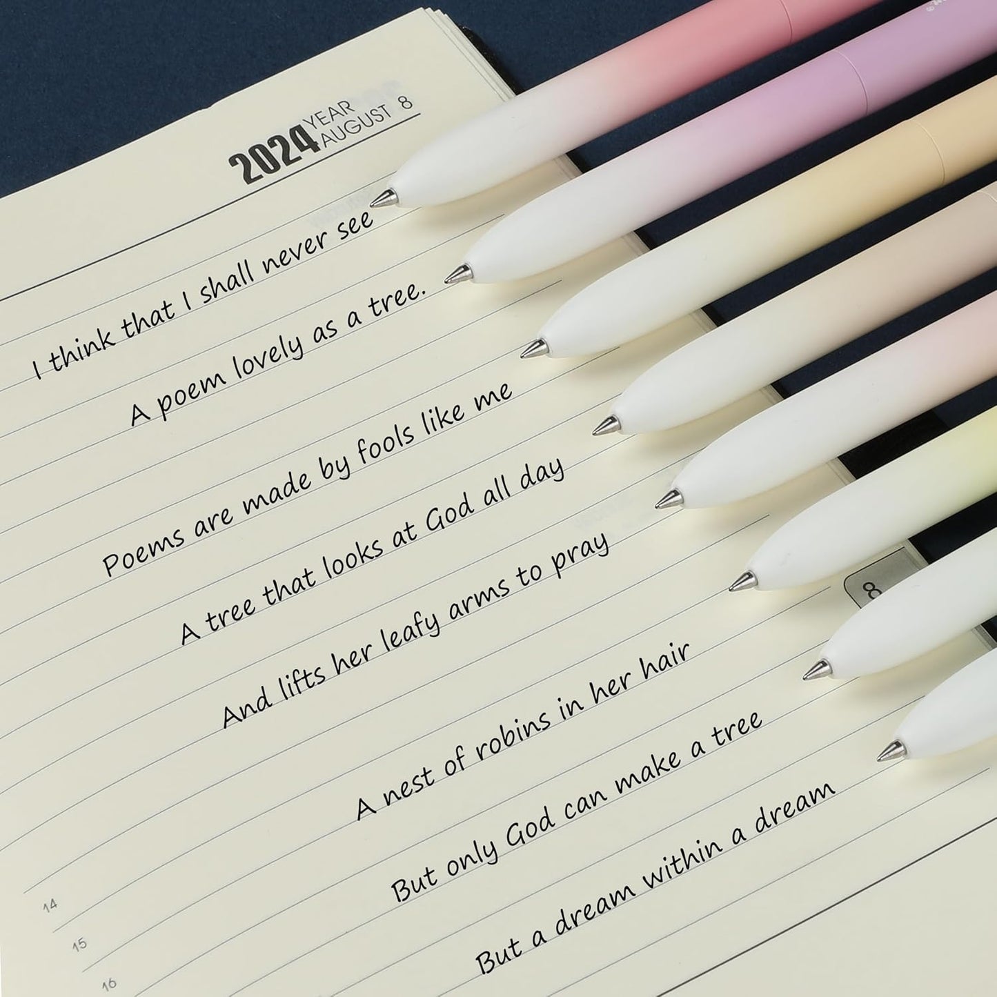 Mr. Pen- Retractable Gel Pens, 8 Pack, Black Ink, Pastel Barrel Gel Pens, Gel Pen Fine Point 0.5mm