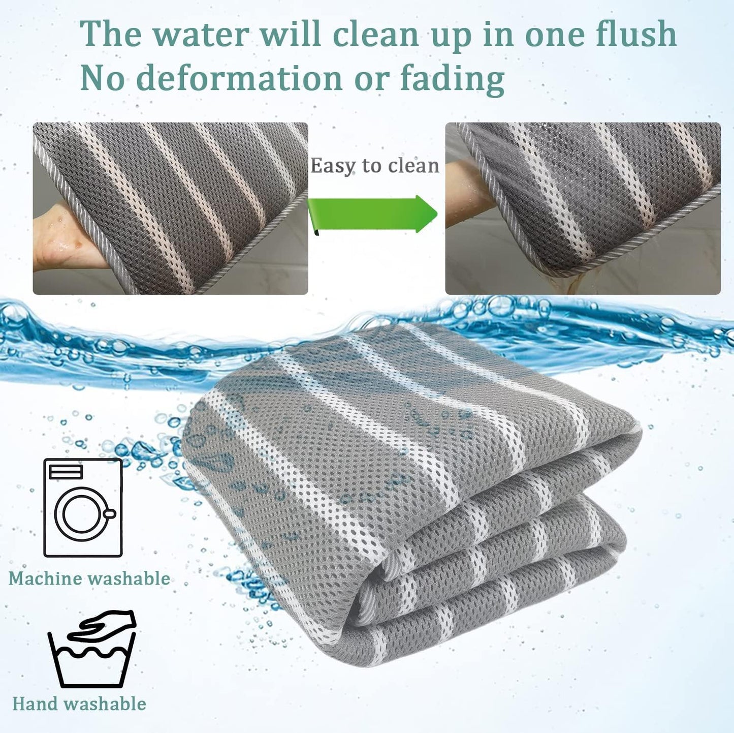 REEZEIVI Breathable Dog Crate mat with Anti-Slip Bottom,3D air mesh Pet Crate pad,Non-stuffy Dog Sleeping Bed,pet mat, Machine Washable Pet Mat for Sleeping (30X19, Sliver Grey Mat)