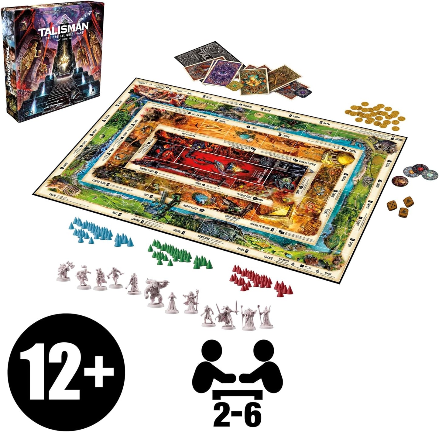 Avalon Hill Talisman: The Magical Quest Board Game, 5th Edition | Fantasy Tabletop Adventure Games | Ages 12 and Up | 2 to 6 Players | Roleplaying Strategy Games