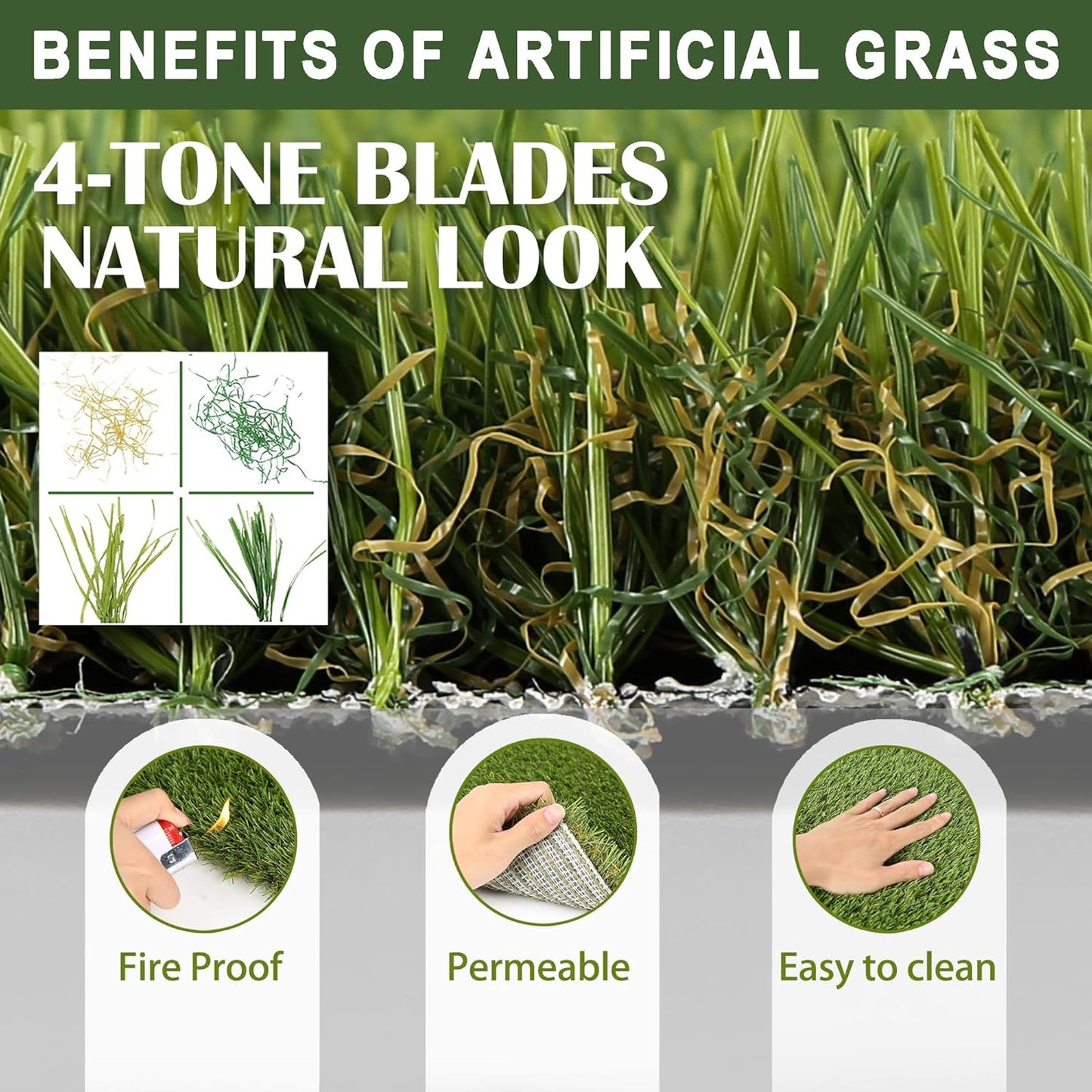 Dog Grass Pad with Tray 18.5x23in, Dog Litter Box for Puppy Potty Training, Indoor Pet Toilet Washable Artificial Grass Pad Holder for Balcony