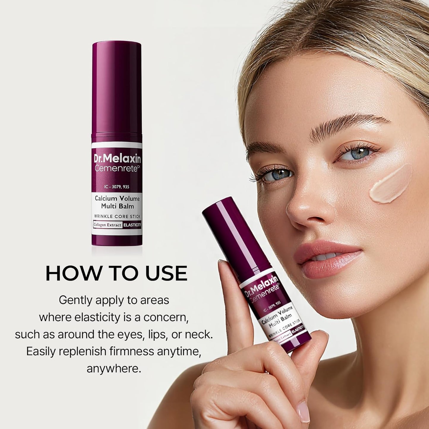 Dr.Melaxin Cemenrete Calcium Multi Balm 9g Korean Skin Care All In One Wrinkles Calcium Volume Stick Collagen Wrinkles Face Eye treatment Balm calcium stick for face