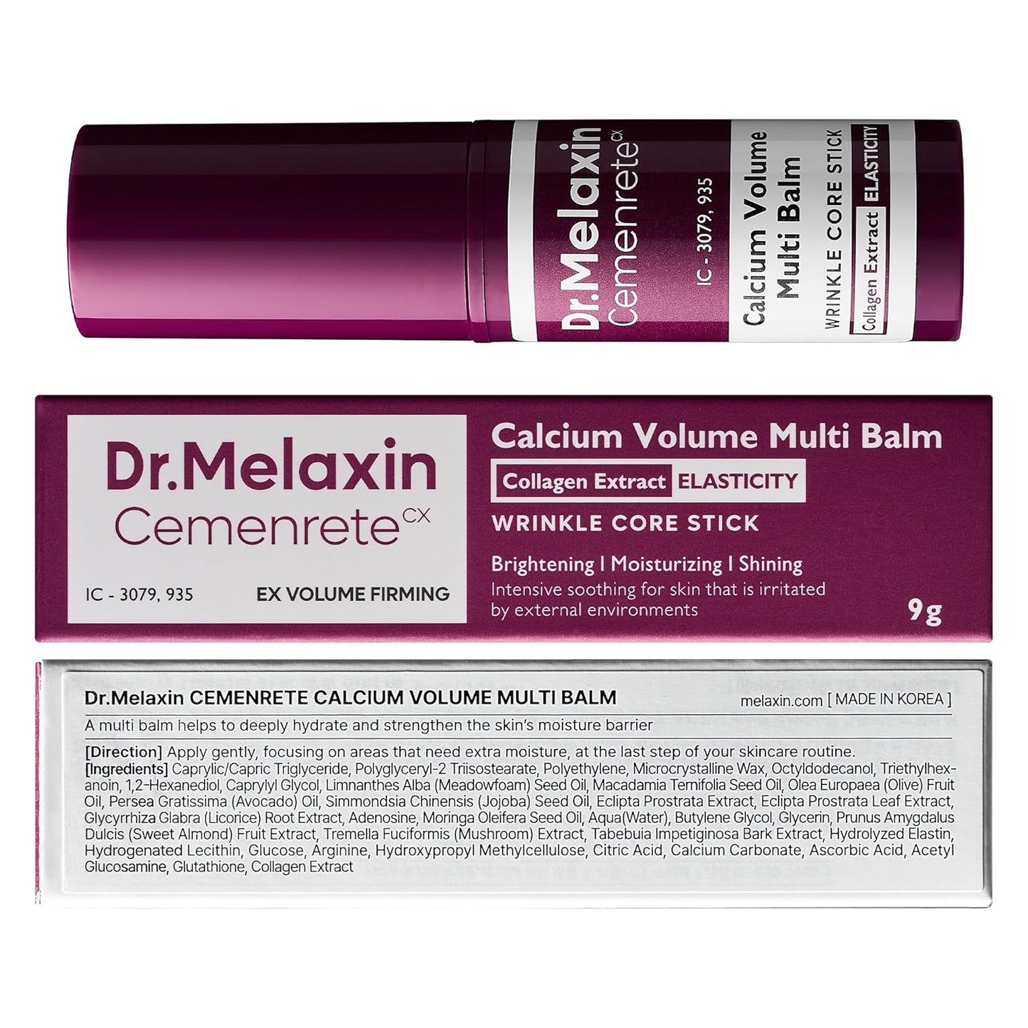 Dr.Melaxin Cemenrete Calcium Multi Balm 9g Korean Skin Care All In One Wrinkles Calcium Volume Stick Collagen Wrinkles Face Eye treatment Balm calcium stick for face