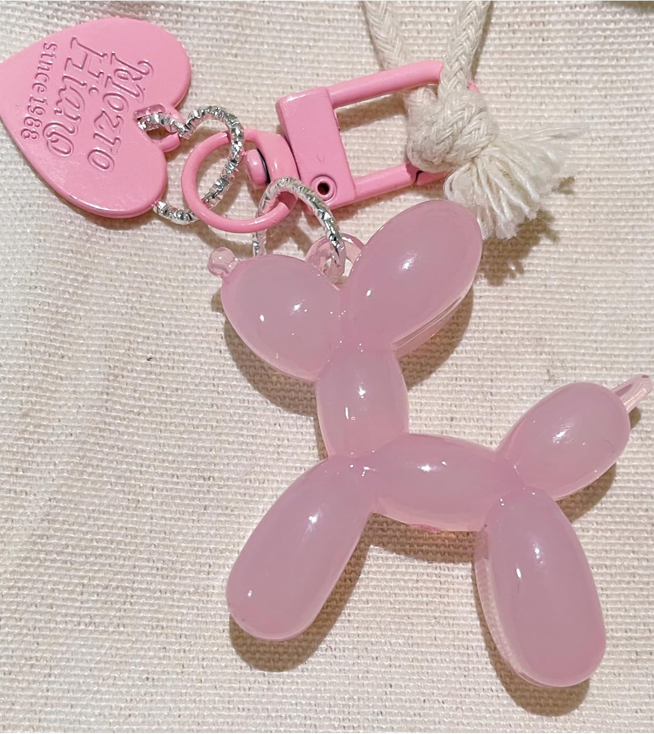 LAEKOU Jelly Balloon Dog Design Keychain for Women, Cute Girls Key Chain, Bag Charms Accessories for Car Purse Backpack