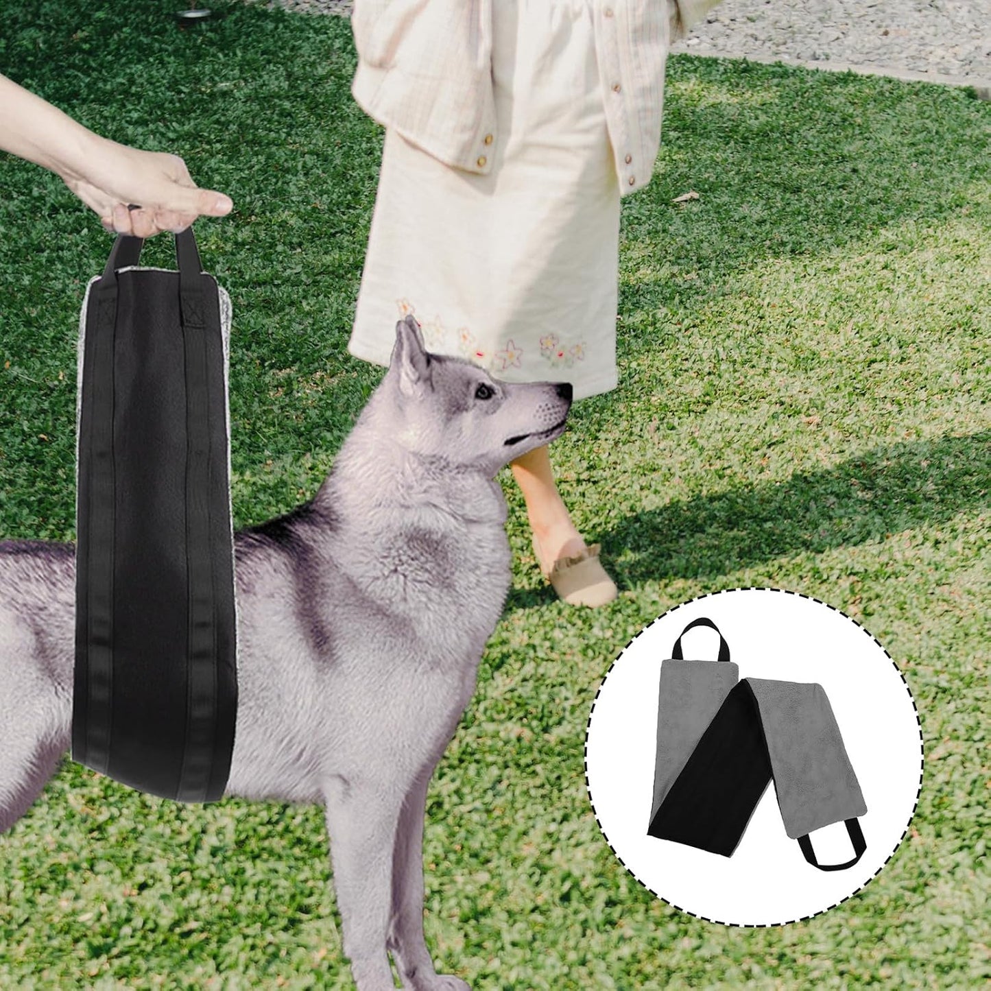 PRETYZOOM Portable Dog Sling and Pet Harness Gray Dog Hip Support Band for Injury Rehabilitation Lightweight Pet Lift Sling for Cats