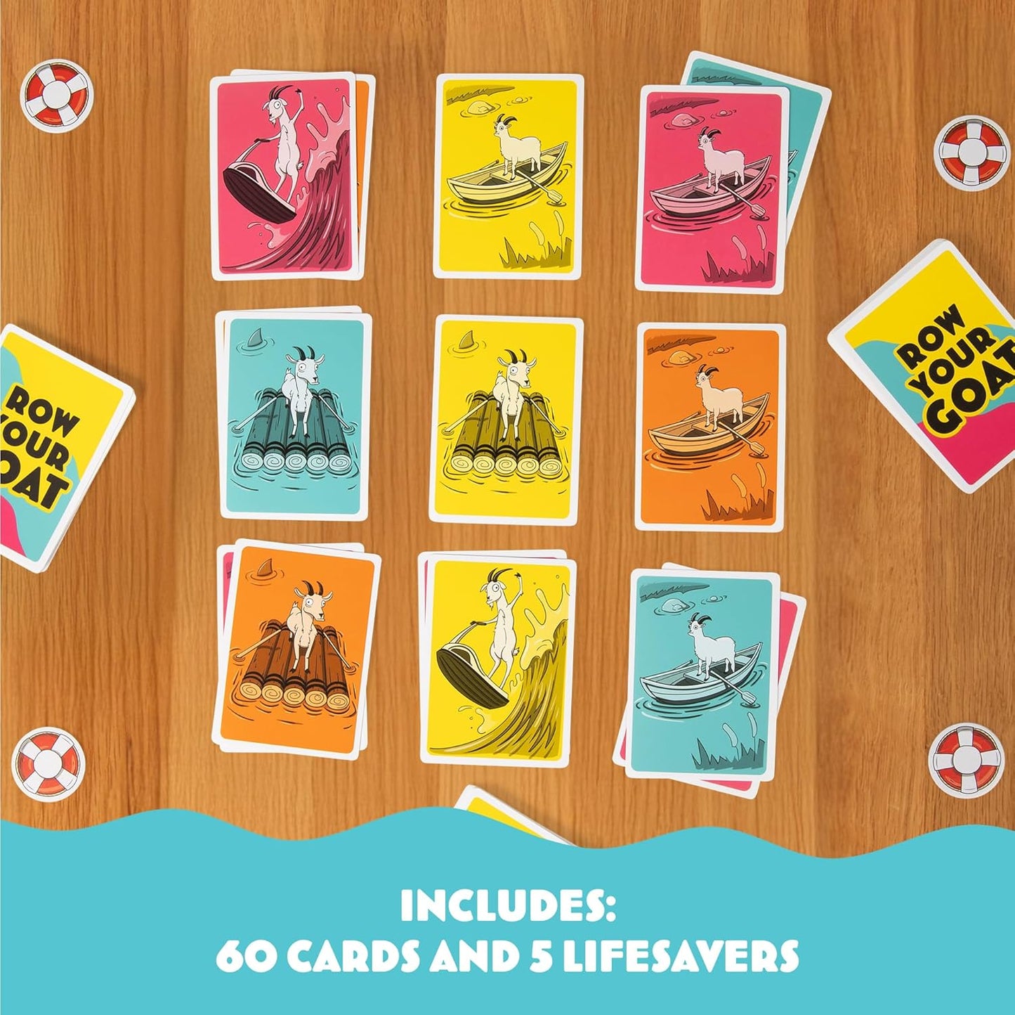 Exploding Kittens Presents: Row Your Goat - A Rapid Fire Tic Tac Toe Game- 2-6 Players - Ages 7+ - Family Game - Party Game for Family Game Night