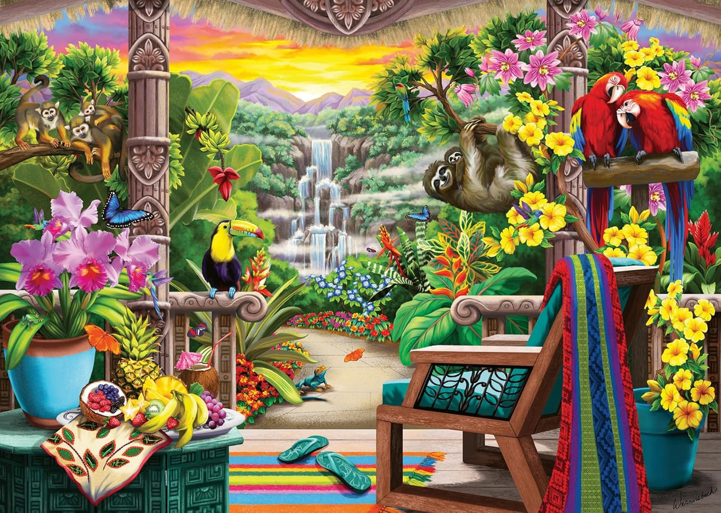Wonder Forge Tropical Retreat 1000 Piece Jigsaw Puzzle for Adults | Unique, Perfectly-Fitting Pieces | Fun, Vibrant Imagery | Amazon Exclusive