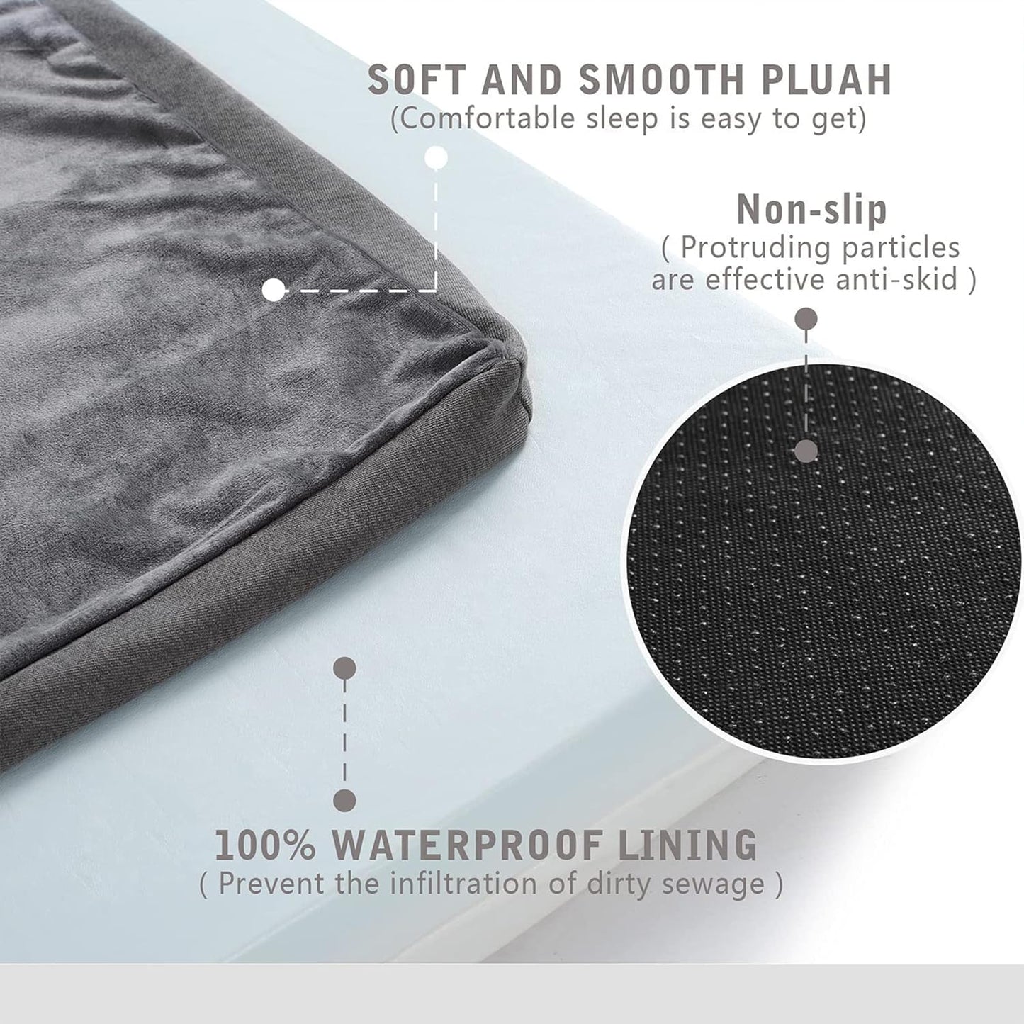 Orthopedic Memory Foam Dog Bed, Cooling Dog Beds Waterproof Pet Bed for Crate with Removable Washable Cover, L(35inch,65Lbs)