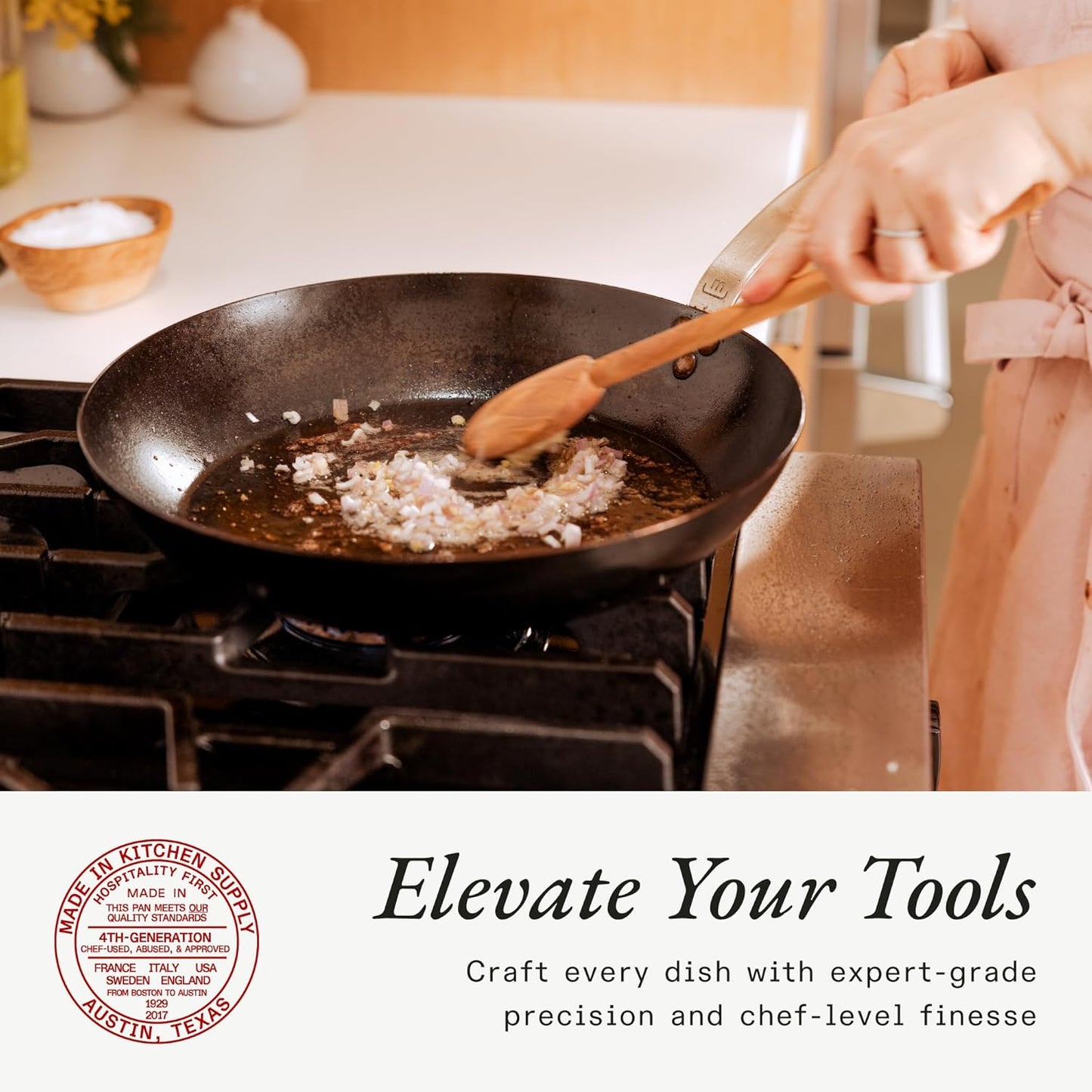 Made In Cookware | Seasoned 12" Blue Carbon Steel Frying Pan - (Like Cast Iron, but Better) | Professional Cookware | Crafted in Sweden | Induction Compatible