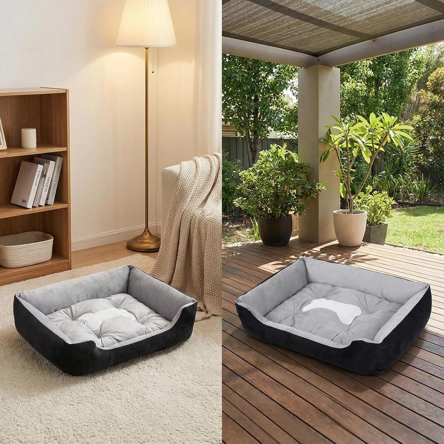 Dog Bed Medium Large Size Dogs Sleeping Mat Dog Orthopedic Foam with Bolster Washable Dogs Bed Sofa Pet Bed with Removable Cover