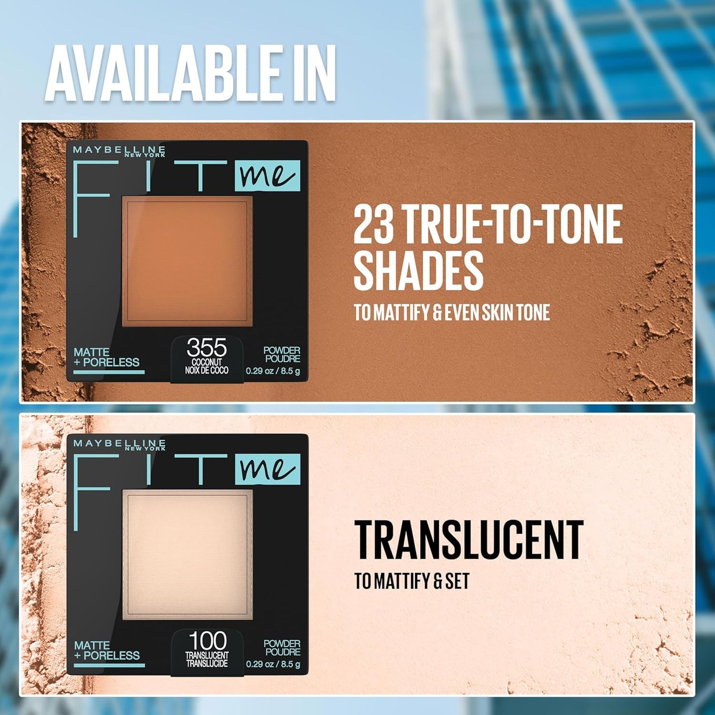 Maybelline Fit Me Matte + Poreless Pressed Face Powder Makeup & Setting Powder, Coconut, 1 Count