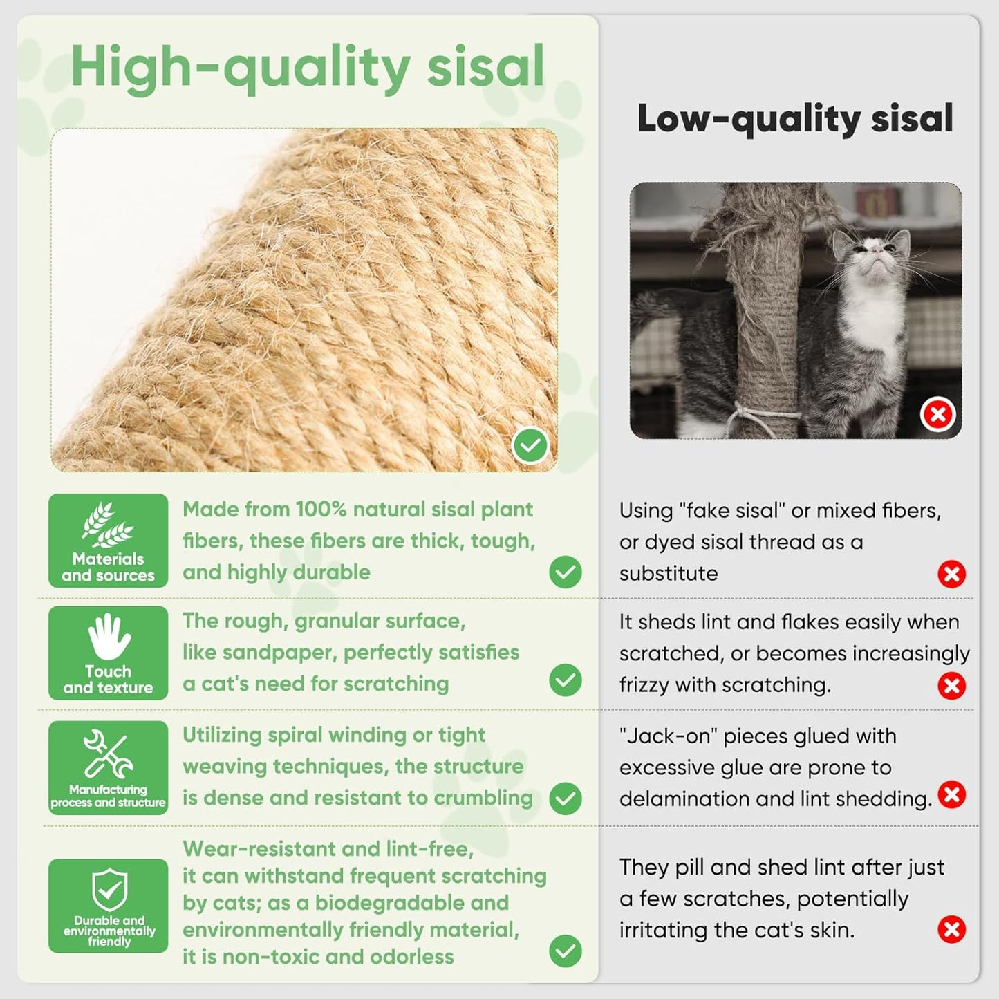 XiaZ Cat Scratching Post 34'' Tall, Cat Scratchers Tree Tower for Indoor Kitten with Extra Wide 15.8" Stable Base and 2 Toy Balls, Natural Sisal & Plush Fabric for Small, Medium Cats (Beige, 2.8in)