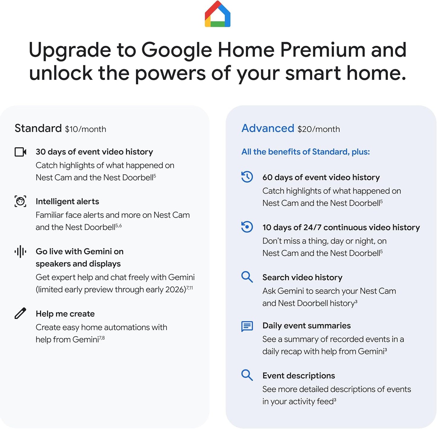 Google Nest Cam Outdoor (Wired, 2nd Gen) - 2 Pack - Security Camera with 2K Video and Gemini, Night Vision, 2-Way Audio - Works with Google Home - 2025 Model - Snow