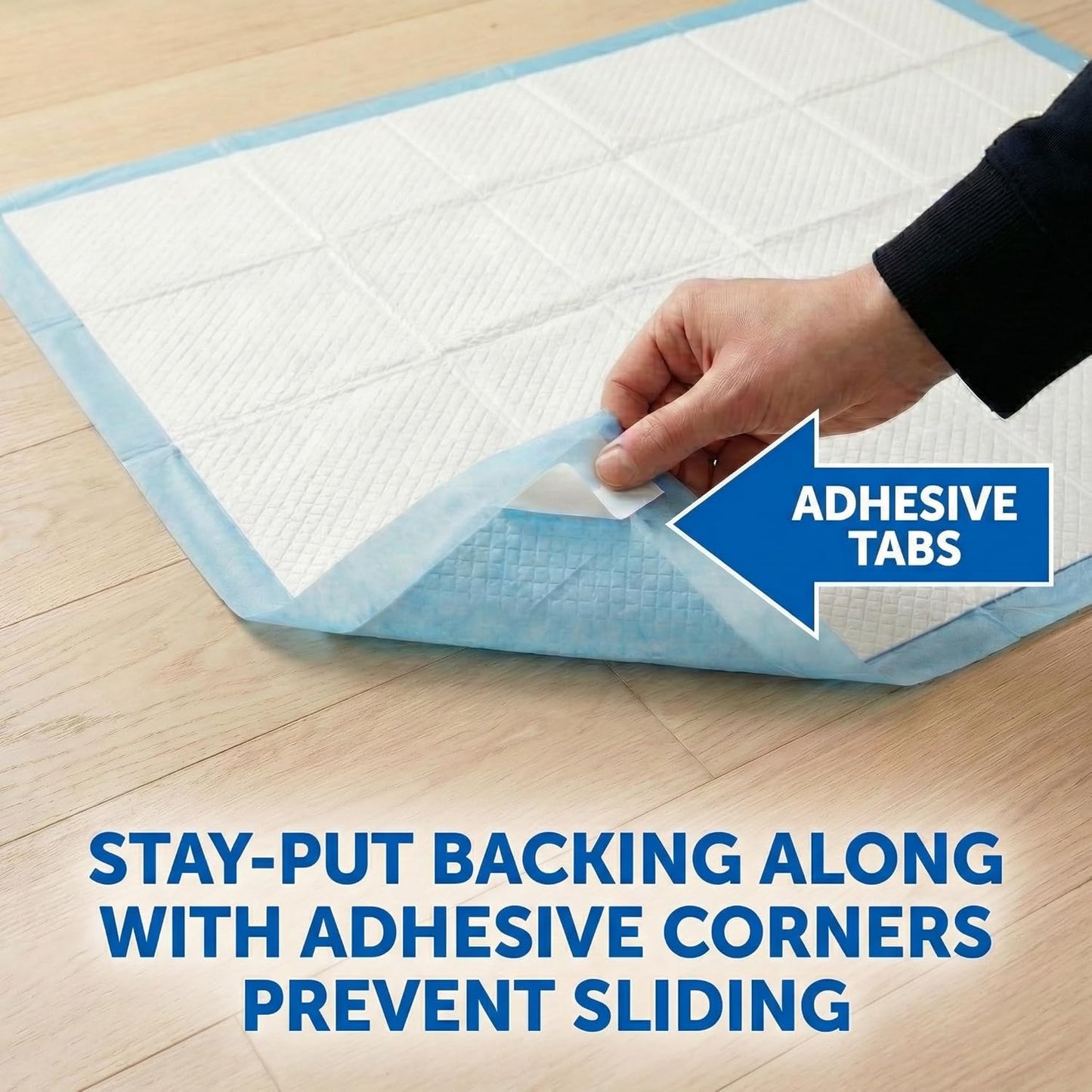 Pee Pads for Dogs Extra Large 37x54 XXL - 50 Count Leak Proof Heavy Duty with Adhesive Tabs – 24 Hour Absorbent Disposable Puppy Training Pads for Large Dog Breeds 6-Layer Non Slip Backing