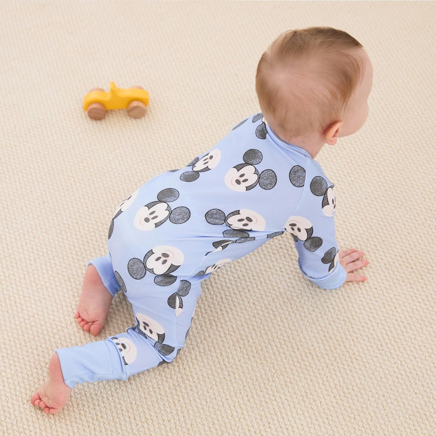 Disney Princess Ariel Belle Moana Mickey Minnie Baby Organic Cotton Footie Zipper Pajamas Newborn Infant Romper