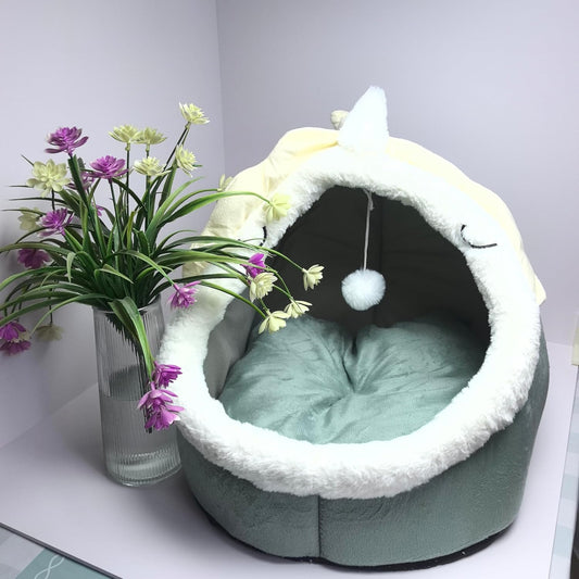 Pet Bed Pads for Dogs and Cats, All-Season Comfort, Removable Cushion (Green, Medium)