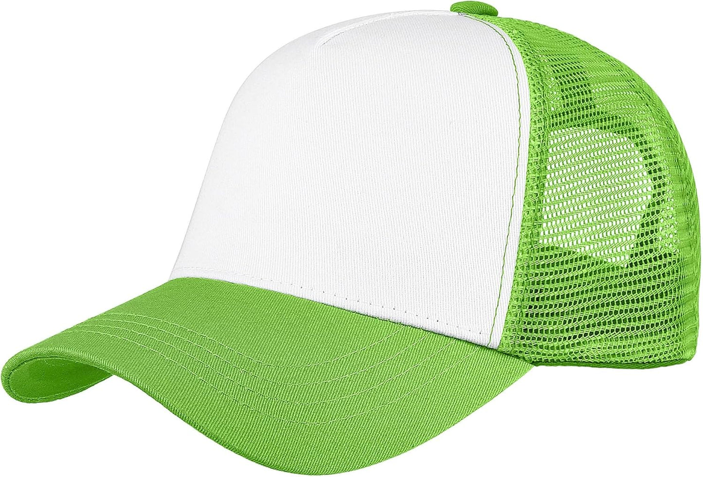 Falari 5-Panel Mesh Baseball Cap, Trucker Hat, Structured Plain Design, Cotton, Adjustable Size