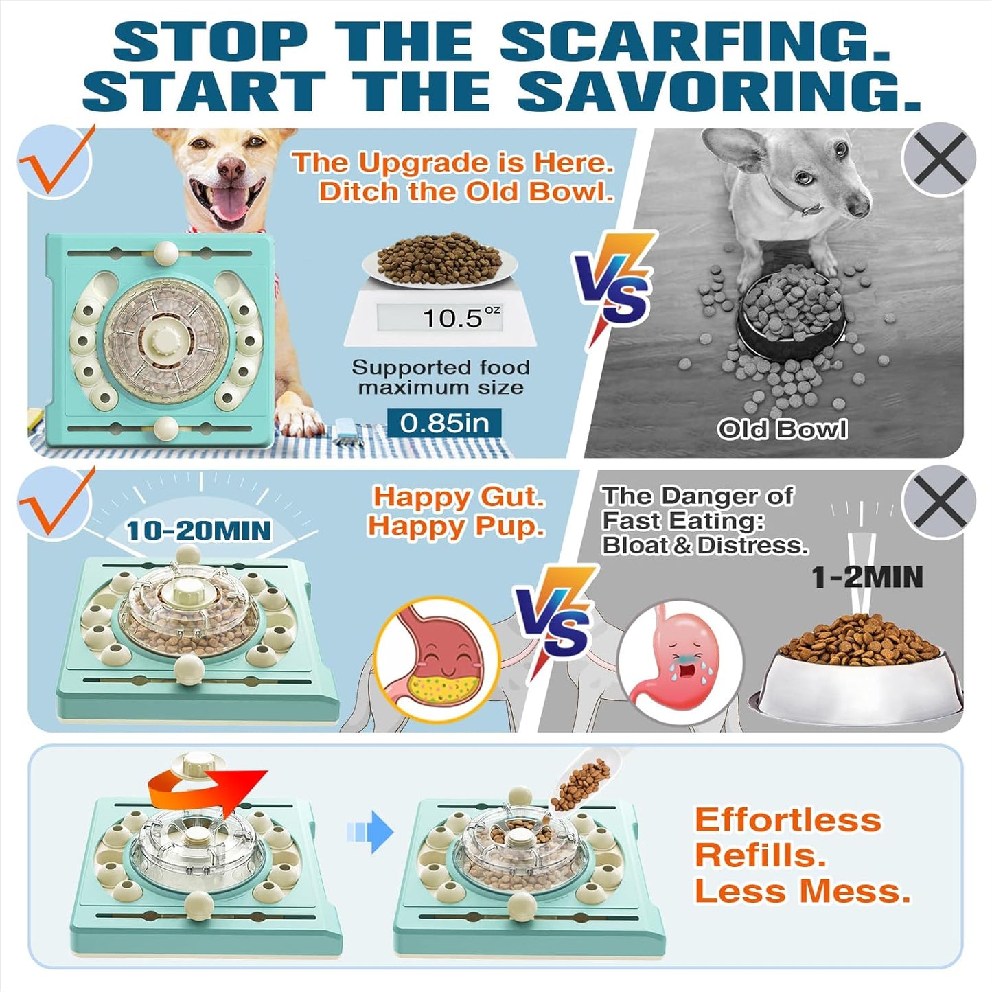 KADTC 2 Levels of Challenge Dog Puzzle Feeder Toy U.S. Brand - Design Spin-to-Release Treat Food Dispenser for Small Medium Large Dogs Boredom Buster Mental Stimulation Enrichment Slow Feeding Toys