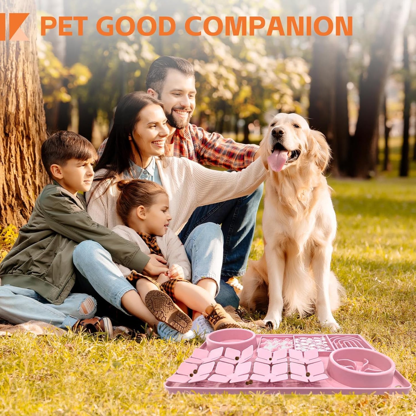 Lick Mat for Dogs Cats Includes Brush and Scraper, Snuffle Mat Silicone Anti-chocking Pet Dish, Non-Slip Dog Licking Bowl Interactive Entertainment Puzzle Toy Pink