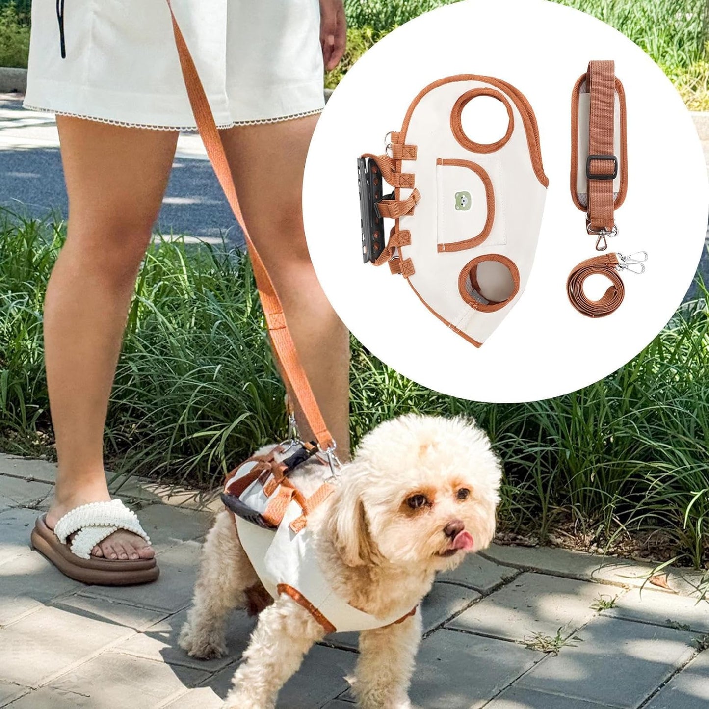 Genérico Body Support - Puppy Sling for Full Mobility | Adjustable Vest Architecture with Reinforced Load Bearing Straps & Breathable Padded Lining for Walking, Cycling, Road Trips and Outdoor Travel