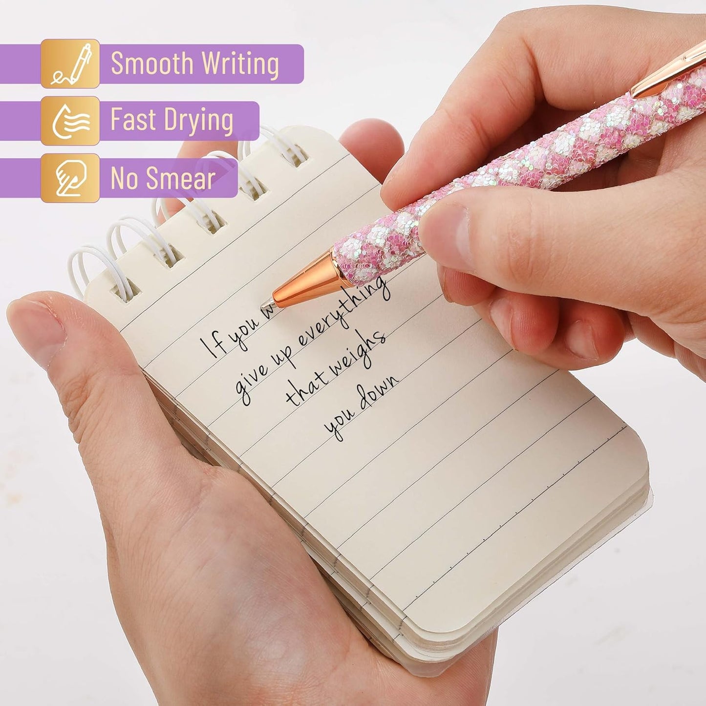 Mr. Pen- Fancy Pens for Women, Pink Paradise, 7 Black Ink Ballpoint Pens with 10 Refills, 1.0mm, Cute Pens for Journaling, Mother's Day