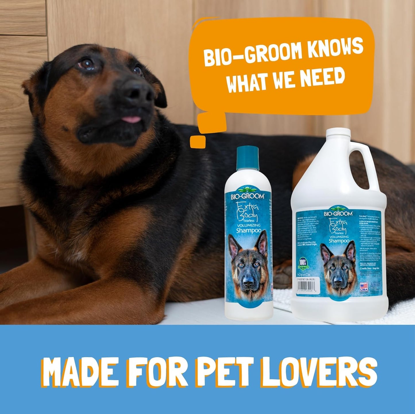 Bio-Groom Extra Body Texturizing Dog & Pet Shampoo - Cat & Dog Grooming Supplies, Gentle Clean, Conditions Skin & Coat, Tearless Puppy Shampoo, Cruelty Free, Made in USA, Tear Free Product - 1 Gallon