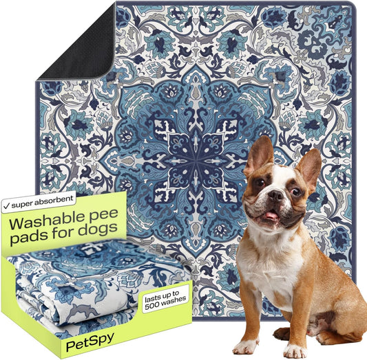 PetSpy Washable Pee Pads for Dogs 1-pack (72x72) - Waterproof Reusable Puppy Pads No-slip Surface - Stylish Dog Potty Training Pads Protect Against Leakage Small Medium Large Dogs, Ornament