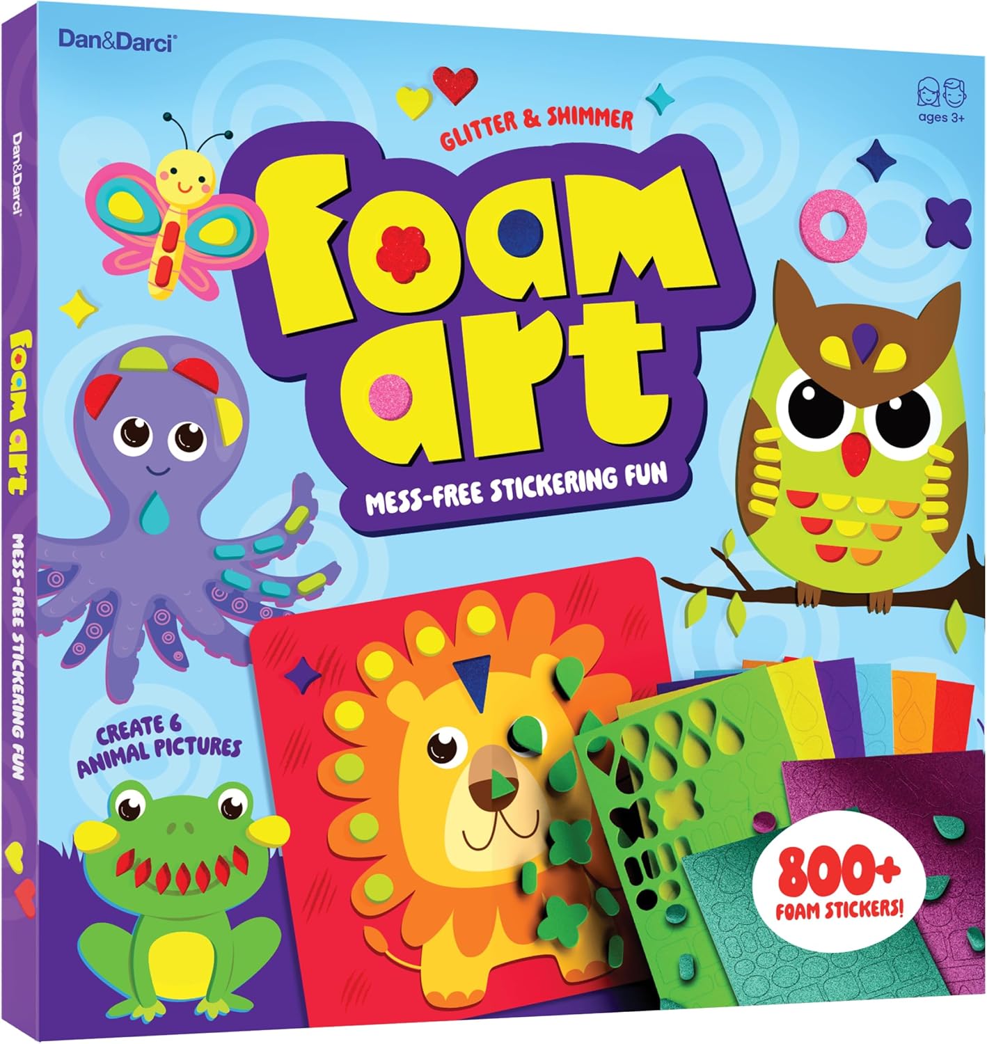 Dan&Darci Foam Sticker Art Craft for Kids - Easter Basket Stuffer - Toddler Arts & Crafts for Ages 3-5 - Boys 4-6 Birthday Gift - DIY Kid Activities Ages 3 4 5 6 Years - 4 Year Old Boy Gifts